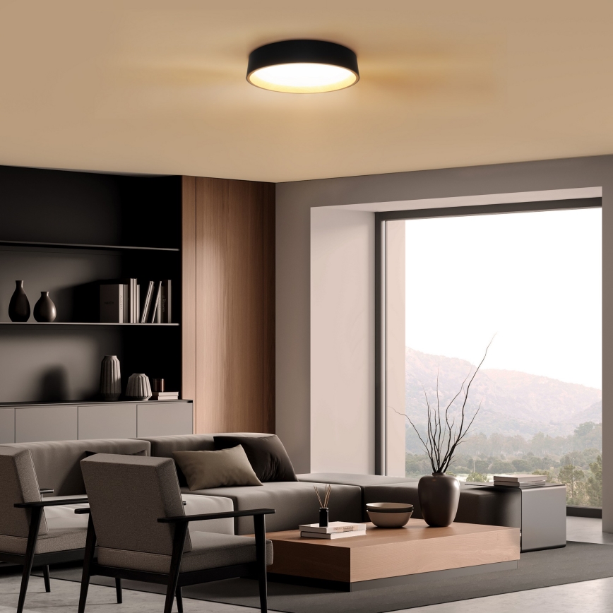 Plafonnier à intensité variable LARIOS LED/48W/230V 3000-6500K d. 39 cm noir + télécommande