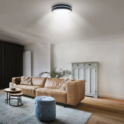 Plafonnier extérieur à intensité variable LED/36W/40W/44W/230V 3000/4000/6500K IP65 noir