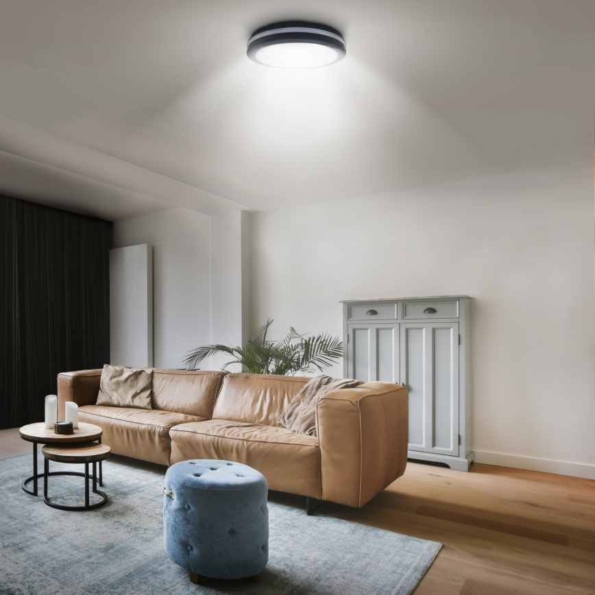 Plafonnier extérieur à intensité variable LED/36W/40W/44W/230V 3000/4000/6500K IP65 noir