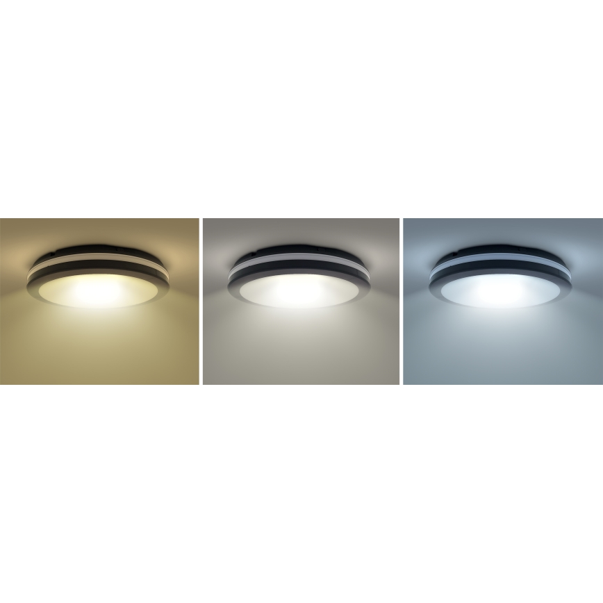 Plafonnier extérieur à intensité variable LED/36W/40W/44W/230V 3000/4000/6500K IP65 noir