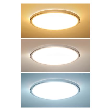Plafonnier LED pour salle de bains ACATE, 18 W, 230 V, 3000/4000/6000 K, Ø 22 cm, IP54
