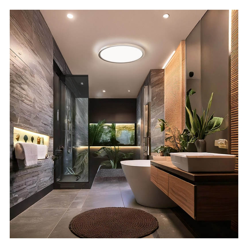 Plafonnier LED ACATE pour salle de bains, 24 W, 230 V, 3000/4000/6000 K, Ø 29,3 cm, IP54