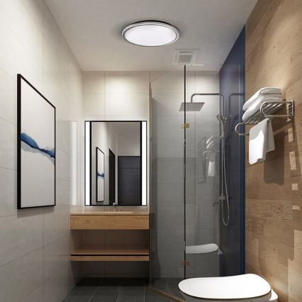 Plafonnier LED ACATE pour salle de bains, 24 W, 230 V, 3000/4000/6000 K, Ø 29,3 cm, IP54