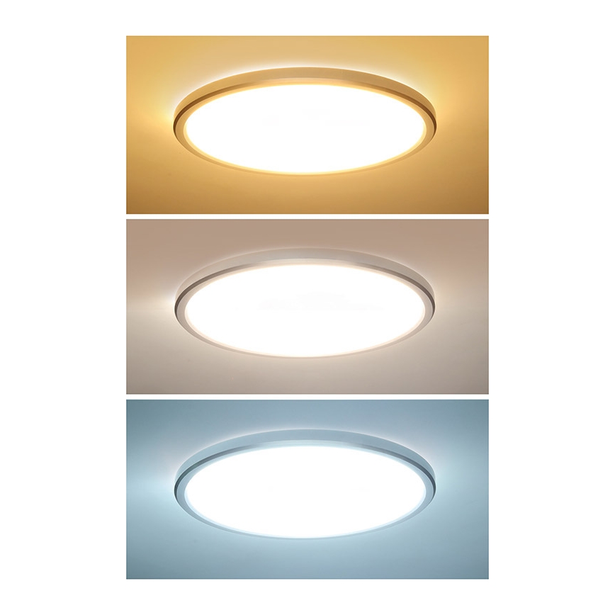 Plafonnier LED ACATE pour salle de bains, 24 W, 230 V, 3000/4000/6000 K, Ø 29,3 cm, IP54
