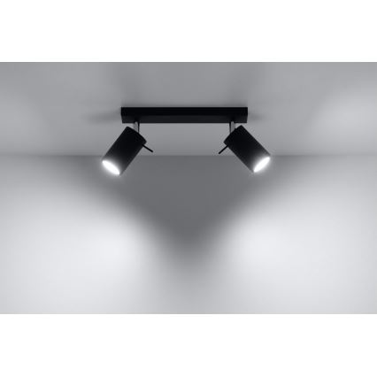 Spot RING 2 2xGU10/10W/230V noir