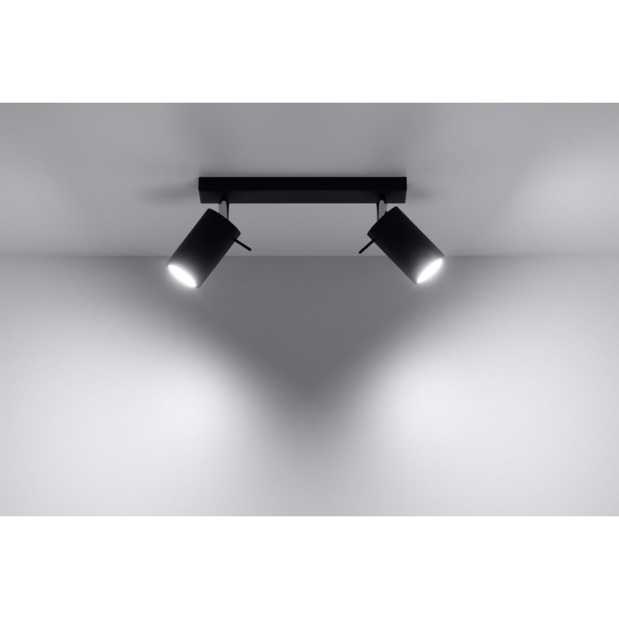Spot RING 2 2xGU10/10W/230V noir