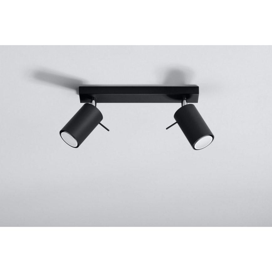 Spot RING 2 2xGU10/10W/230V noir