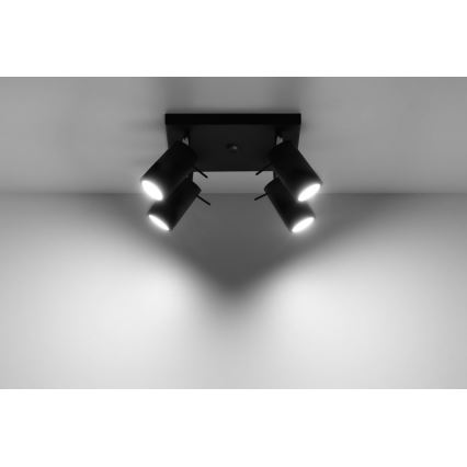 Spot RING 4 4xGU10/10W/230V noir