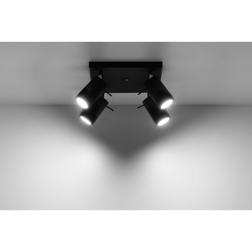 Spot RING 4 4xGU10/10W/230V noir