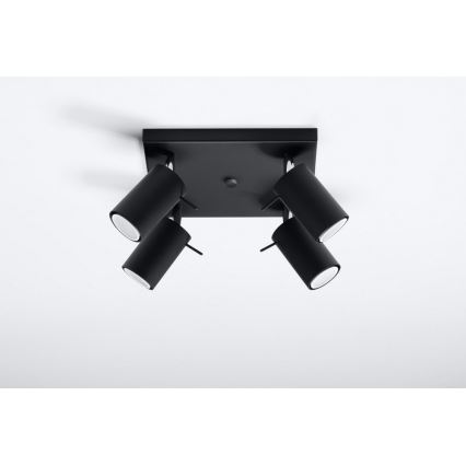 Spot RING 4 4xGU10/10W/230V noir
