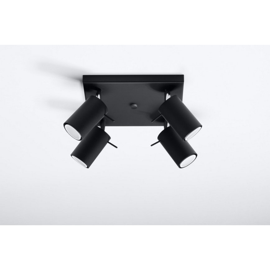 Spot RING 4 4xGU10/10W/230V noir