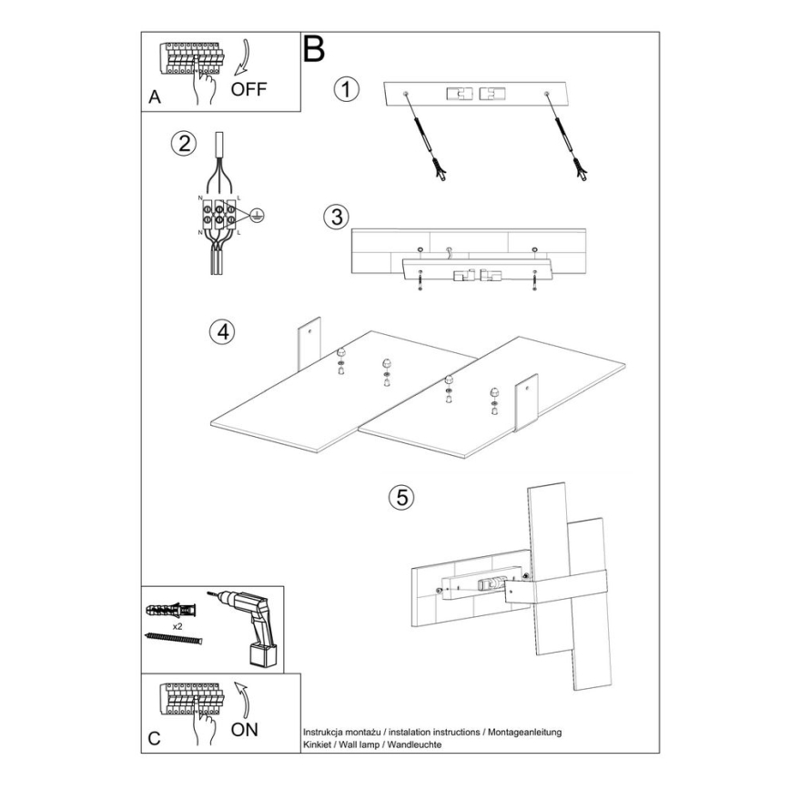 Applique murale MASSIMO 2xG9/40W/230V blanc/chrome brillant