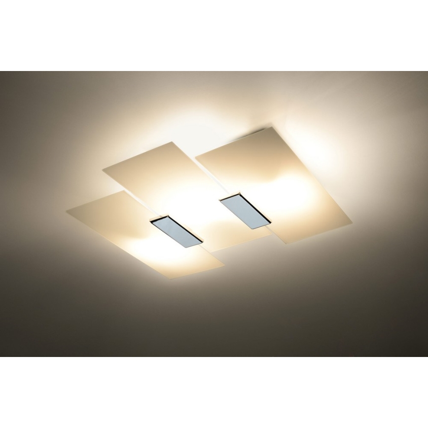 Plafonnier FABIANO 3xE27/60W/230V blanc/chrome brillant