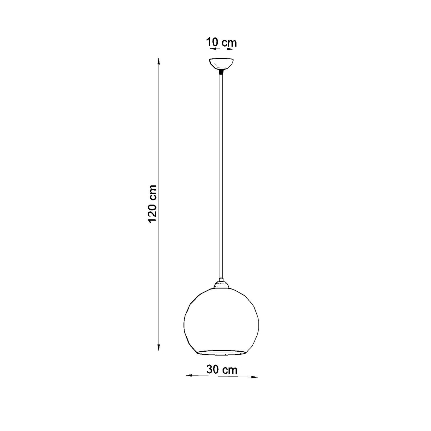 Suspension sur câble BALL 1xE27/15W/230V Ø 30 cm verre transparent/chrome brillant