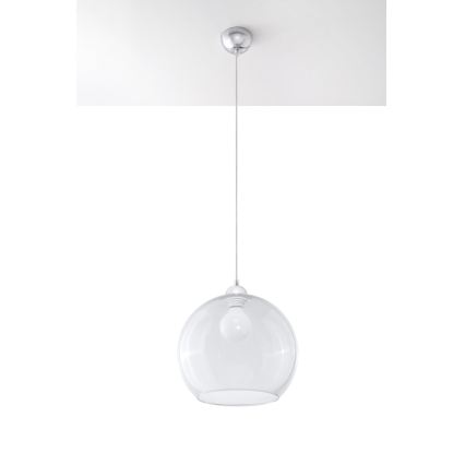 Suspension sur câble BALL 1xE27/15W/230V Ø 30 cm transparente
