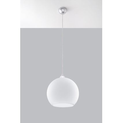 Suspension sur câble BALL 1xE27/15W/230V Ø 30 cm blanche