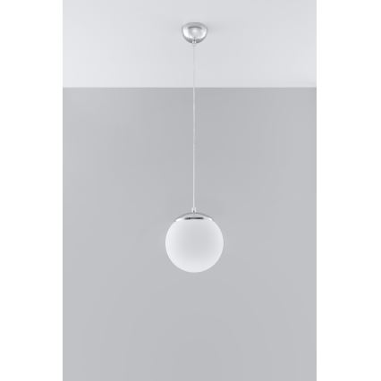Suspension sur câble UGO 1xE27/15W/230V Ø 20 cm blanc/chrome brillant