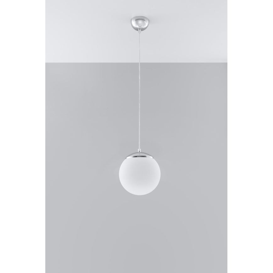 Suspension sur câble UGO 1xE27/15W/230V Ø 20 cm blanc/chrome brillant