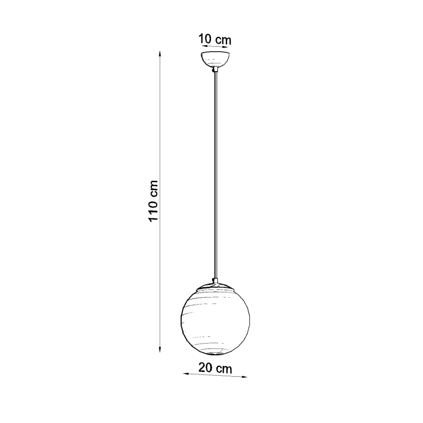 Suspension sur câble UGO 1xE27/15W/230V Ø 20 cm blanc/chrome brillant
