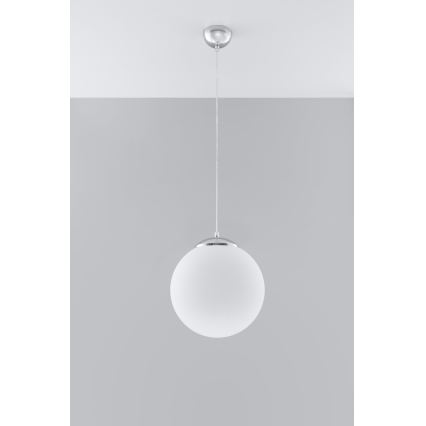 Suspension à câble UGO 1xE27/15W/230V Ø 30 cm blanc/chrome brillant