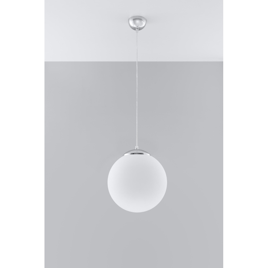 Suspension à câble UGO 1xE27/15W/230V Ø 30 cm blanc/chrome brillant