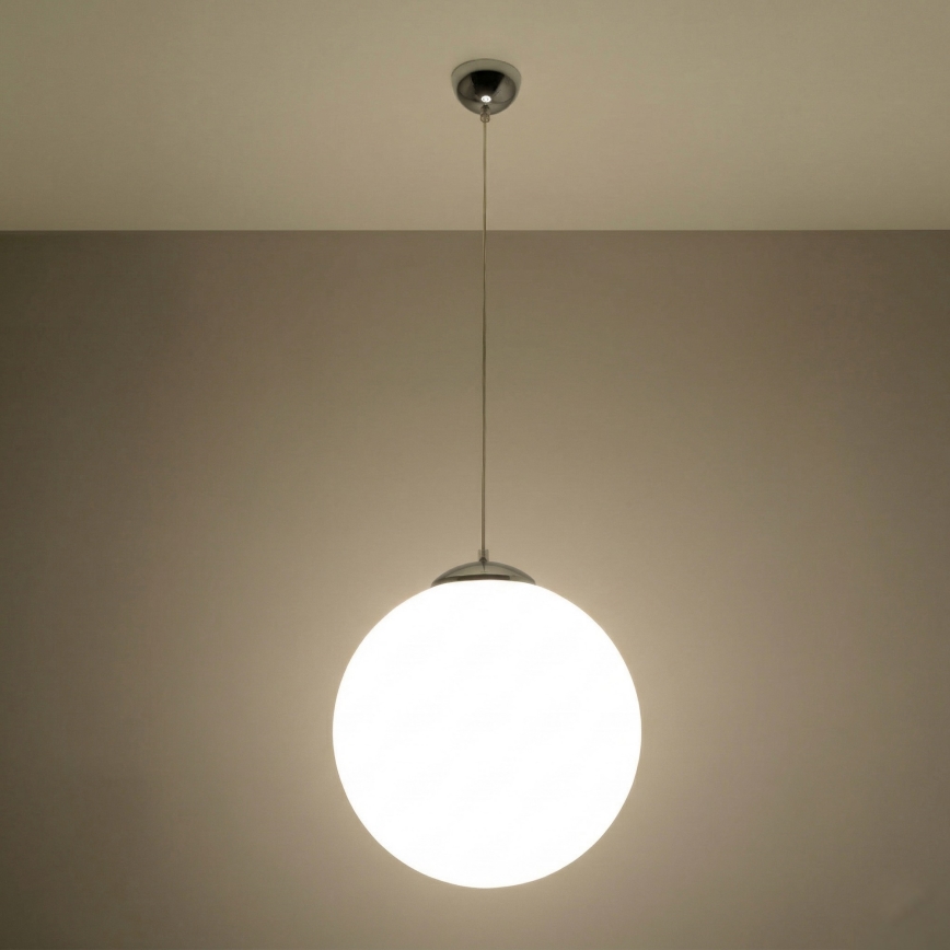 Suspension sur câble UGO 1xE27/15W/230V Ø 40 cm blanc/chrome brillant