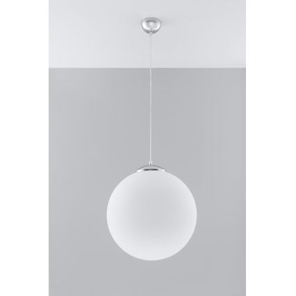 Suspension sur câble UGO 1xE27/15W/230V Ø 40 cm blanc/chrome brillant
