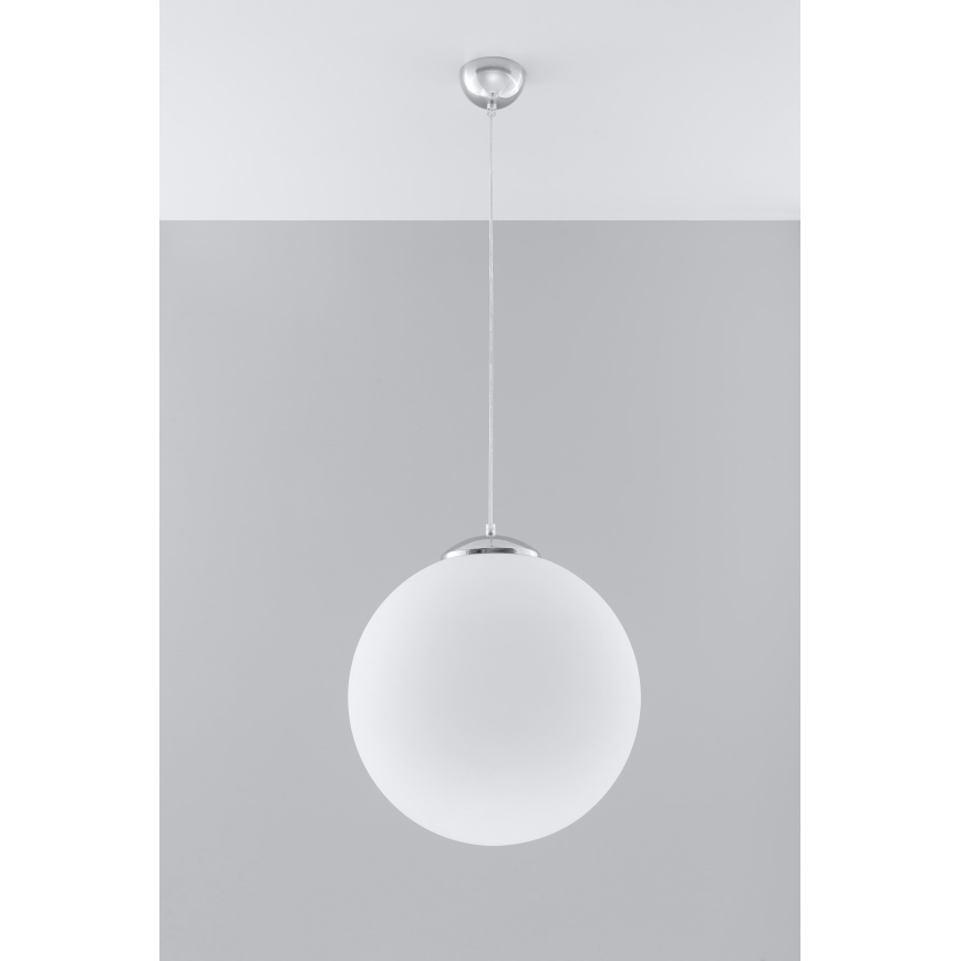 Suspension sur câble UGO 1xE27/15W/230V Ø 40 cm blanc/chrome brillant