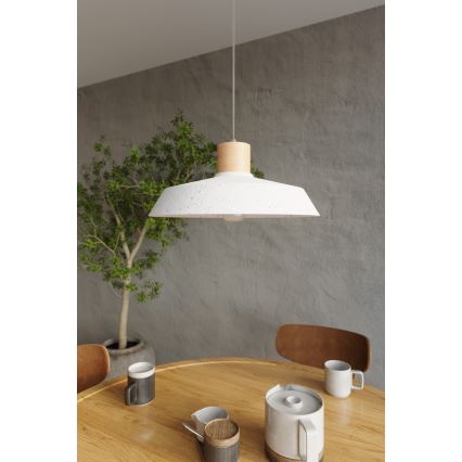 Suspension filaire AFRA 1xE27/60W/230V gris/hêtre