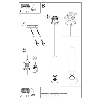 Suspension filaire LAGOS 1 1xGU10/10W/230V blanc