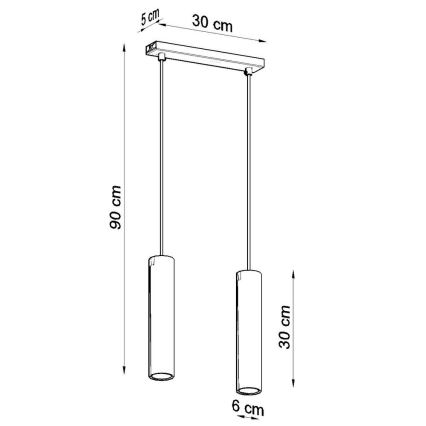 Suspension filaire LAGOS 2 2xGU10/10W/230V blanc