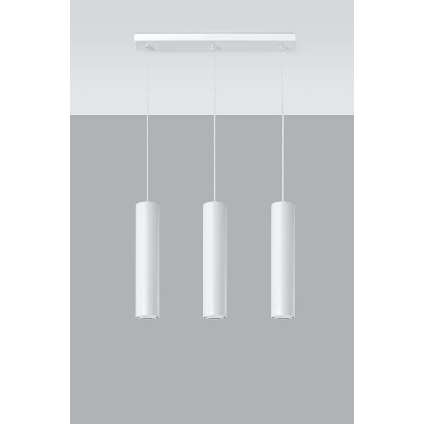 Suspension filaire LAGOS 3 3xGU10/10W/230V blanc