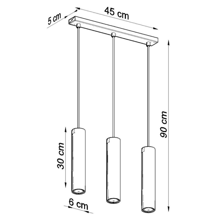 Suspension filaire LAGOS 3 3xGU10/10W/230V blanc