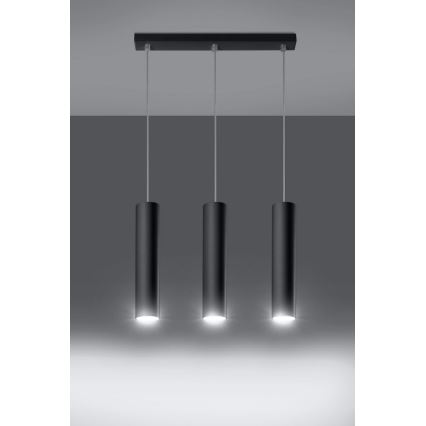 Suspension filaire LAGOS 3 3xGU10/10W/230V noir