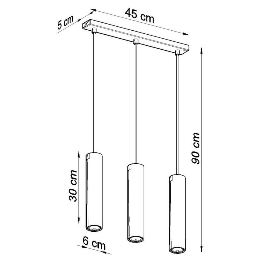 Suspension filaire LAGOS 3 3xGU10/10W/230V noir