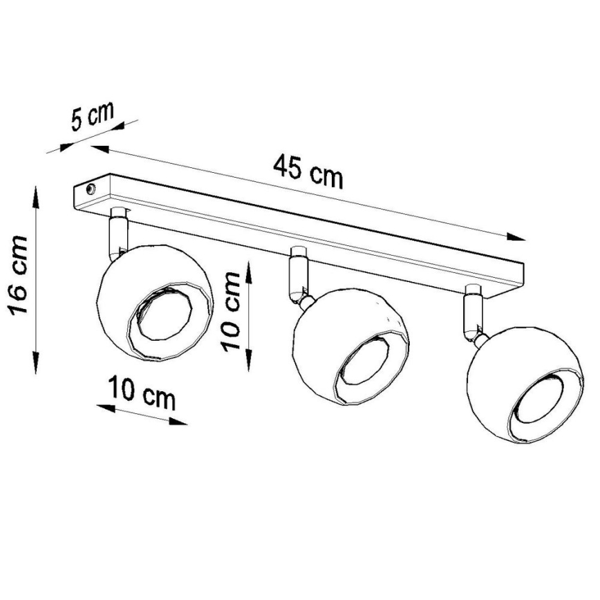 Spot de plafond OCULARE 3xGU10/10W/230V