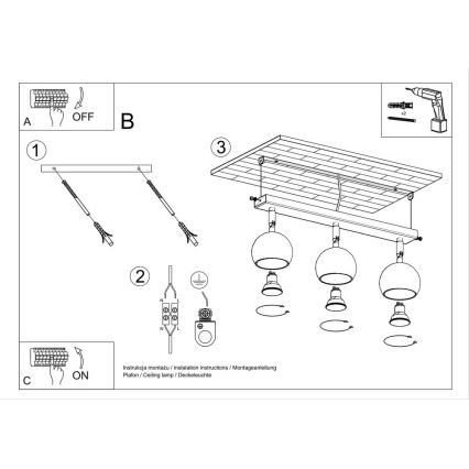 Spot de plafond OCULARE 3xGU10/10W/230V