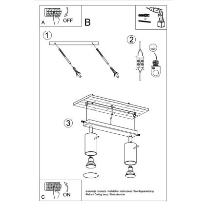Spot de plafond RING 2xGU10/10W/230V