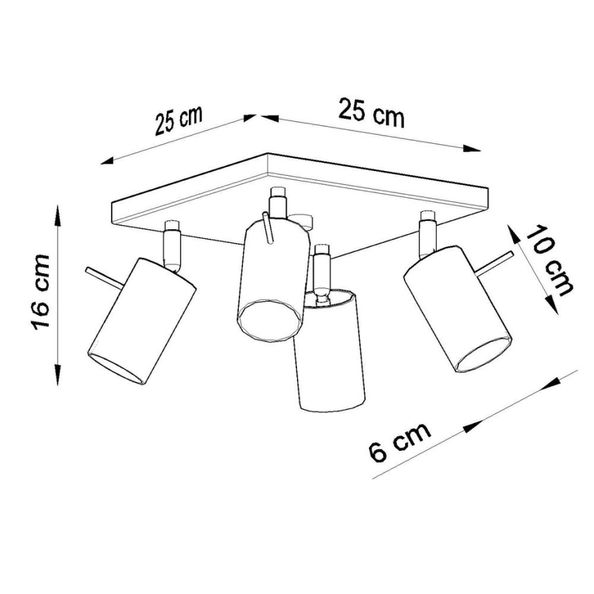 Spot de plafond RING 4xGU10/10W/230V