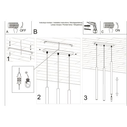 Suspension filaire PASTELO 3xG9/8W/230V blanc