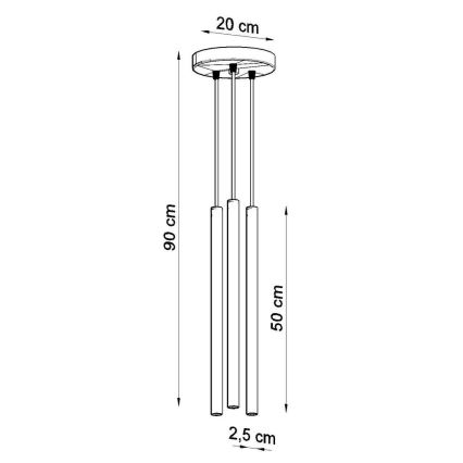 Suspension filaire PASTELO 3xG9/8W/230V blanc