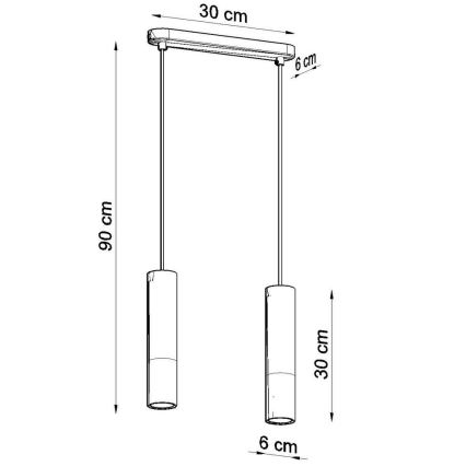 Suspension filaire PABLO 2xGU10/40W/230V blanc/hêtre