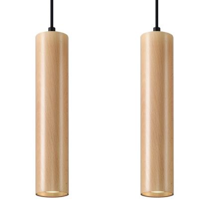 Suspension filaire LINO 2xGU10/40W/230V hêtre