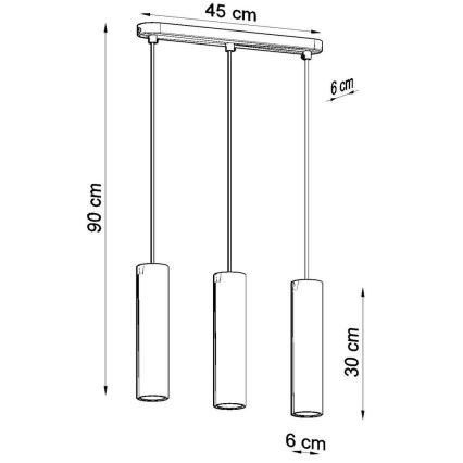 Suspension filaire LINO 3xGU10/40W/230V hêtre