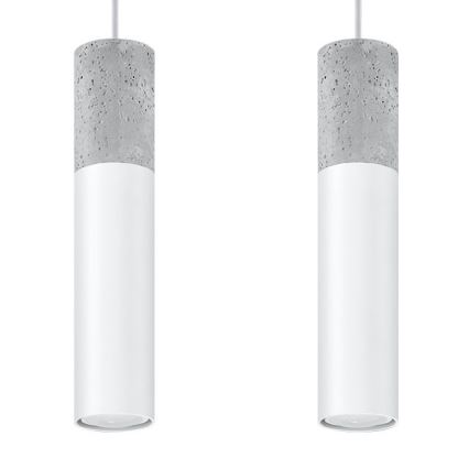 Suspension filaire BORGIO 2xGU10/40W/230V béton/métal blanc