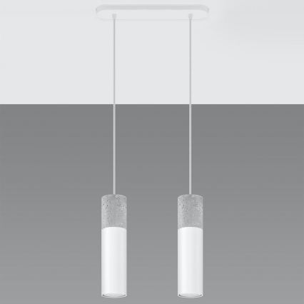 Suspension filaire BORGIO 2xGU10/40W/230V béton/métal blanc