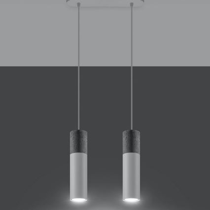 Suspension filaire BORGIO 2xGU10/40W/230V béton/métal blanc