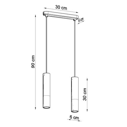 Suspension filaire BORGIO 2xGU10/40W/230V béton/métal blanc