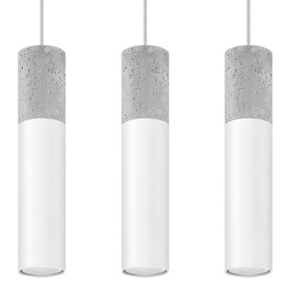 Suspension filaire BORGIO 3xGU10/40W/230V béton/métal blanc