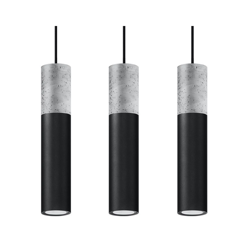 Suspension filaire BORGIO 3xGU10/40W/230V béton/métal noir